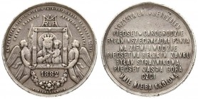 Poland Medal 1882 commemorating the Jubilee of the Miraculous Picture of Our Lady of Czestochowa minted in 1882. Averse: Image supported by two angels...