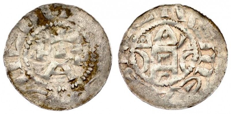 Germany BARDOWIK 1 Denar (1011) Dukes of Saxony Bernard II (1011-1059). Obv: Tri...