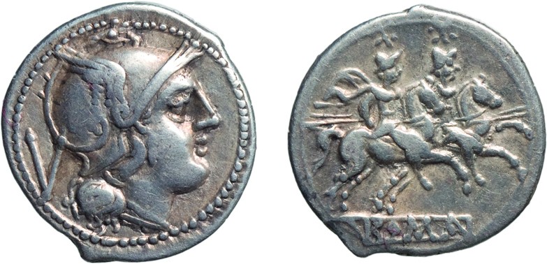 MONETE ROMANE REPUBBLICANE. ANONIME. QUINARIO
Dal 211 a.C.
Argento, chiusa e s...