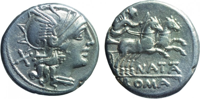MONETE ROMANE REPUBBLICANE. GENS PINARIA. DENARIO
Pinarius Natta (149 a.C.)
Ar...