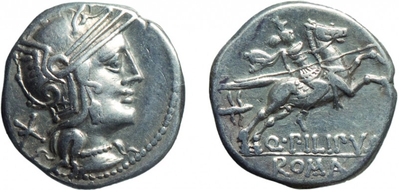 MONETE ROMANE REPUBBLICANE. GENS MARCIA. DENARIO
Q. Marcius Philippus (129 a.C....
