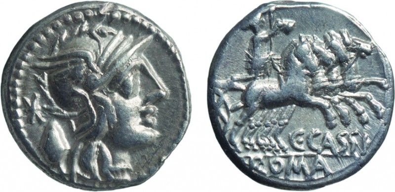 MONETE ROMANE REPUBBLICANE. GENS CASSIA. DENARIO
C. Cassius (126 a.C.)
Argento...