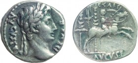 MONETE ROMANE IMPERIALI. AUGUSTO (27 a.C.-14 d.C.). DENARIO
Lugdunum (Lione), 8 a.C. Argento, chiusa e sigillata Tevere.
D: AVGVSTVS DIVI . F Testa ...
