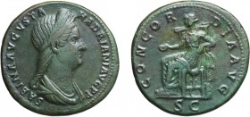 MONETE ROMANE IMPERIALI. ADRIANO (117-138) PER SABINA AUGUSTA. SESTERZIO
Roma. ae, 26,34 gr, 32x34 mm. Bel BB. Rara. 
D: SABINA AVGVSTA HADRIANI AVG...