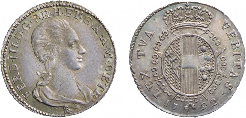 ZECCHE ITALIANE. FIRENZE. FERDINANDO III (1791-1824). MEZZO PAOLO 1792
Argento,...