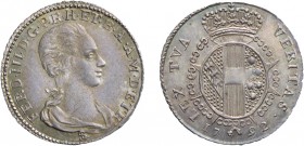 ZECCHE ITALIANE. FIRENZE. FERDINANDO III (1791-1824). MEZZO PAOLO 1792
Argento, 1,34 gr, 17 mm. Quasi FDC
D: Effigie del Granduca a destra.
R: Stem...