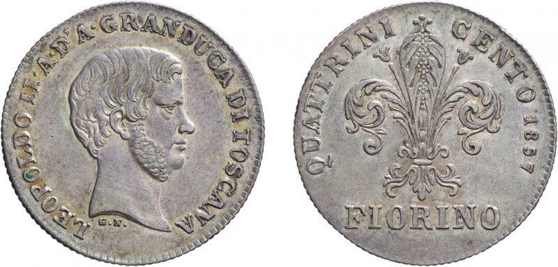 ZECCHE ITALIANE. FIRENZE. LEOPOLDO II (1824-1859). 
FIORINO 1857
Argento, 6,78...