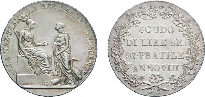 ZECCHE ITALIANE. MILANO. REPUBBLICA CISALPINA (1800-1802).
SCUDO DA SEI LIRE. 2...