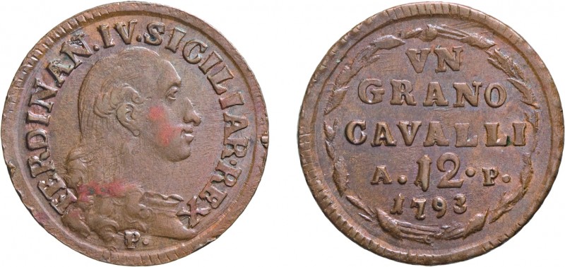ZECCHE ITALIANE. REGNO DI NAPOLI. FERDINANDO IV (1759-1816). 
GRANO DA 12 CAVAL...