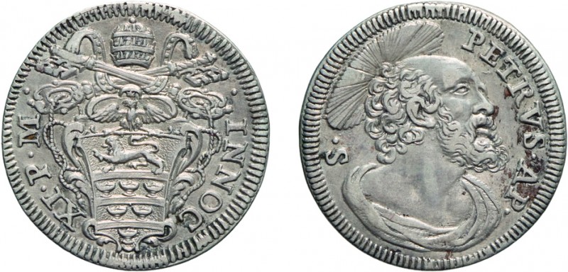 MONETE PAPALI. INNOCENZO XI (1676-1689). GROSSO SENZA DATA Roma. Argento, 1,48 g...