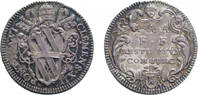 MONETE PAPALI. CLEMENTE XII (1730-1740). GIULIO A. VI
Roma. Argento, 2,68 gr, 2...