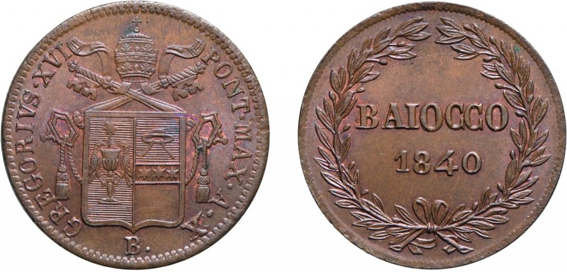 MONETE PAPALI. GREGORIO XVI (1831-1846). BAIOCCO 1840 A. X
Bologna. Rame, 10,40...