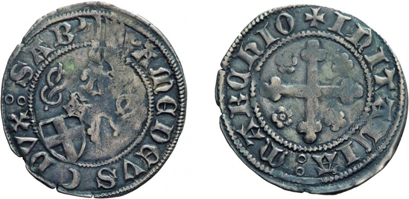 SAVOIA. AMEDEO VIII DUCA (1416-1440). MEZZO GROSSO 
del II tipo. Nyon. Argento,...