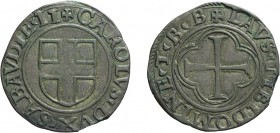 SAVOIA. CARLO II (1504-1553). PARPAGLIOLA
Torino. Mistura, 2,11 gr, 23 mm, bel BB. Rara.
D: + CAROLVS DVX SABAUDIE II Scudo sabaudo senza nodo sopra...