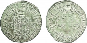 SAVOIA. EMANUELE FILIBERTO (1553-1580). BIANCO 1575
Aosta. Mistura, 4,5 gr, 27 mm, buon BB/qSPL. 
D: + EM FILIB D G DVX SABAVDIE P PED Scudo inquart...