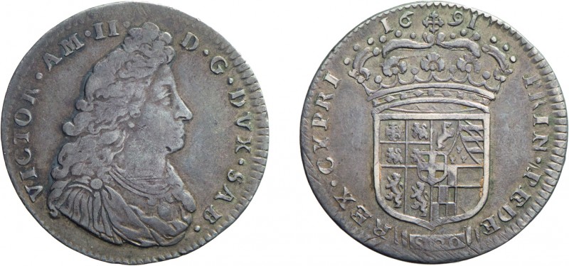 SAVOIA. VITTORIO AMEDEO II (1675-1730). LIRA 1691
Argento, 6,10 gr, 27 mm, graf...