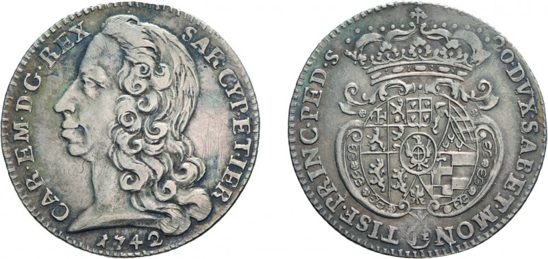 SAVOIA. CARLO EMANUELE III (1730-1755). LIRA 1742
Argento, 5,56 gr, 26mm, graff...