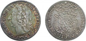 SAVOIA. CARLO EMANUELE III (1730-1755). LIRA 1747
Argento, 5,61 gr, 26mm, buon BB.
D: Testa nuda a sinistra. sotto 1742.
R: Scudo completo coronato...