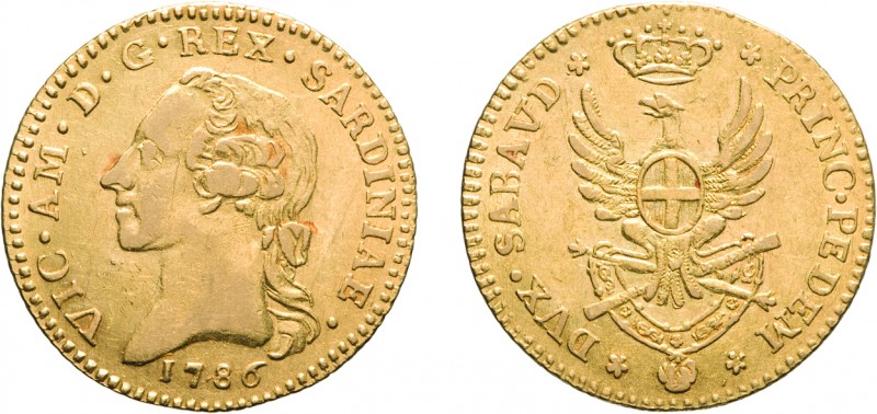 SAVOIA. VITTORIO AMEDEO III (1773-1796). DOPPIA NUOVA 1786
Oro, 9,12 gr, 25 mm,...