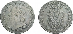 SAVOIA. VITTORIO AMEDEO III (1773-1796). MEZZO SCUDO SARDO 1773
Argento, 11,62 gr, 32 mm, migliore di MB, qBB.
D: Testa del re a sinistra. Sotto, la...