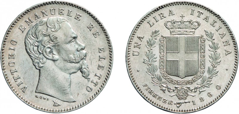 SAVOIA. VITTORIO EMANUELE II RE ELETTO (1859-1861) LIRA 1860
Firenze. Argento, ...