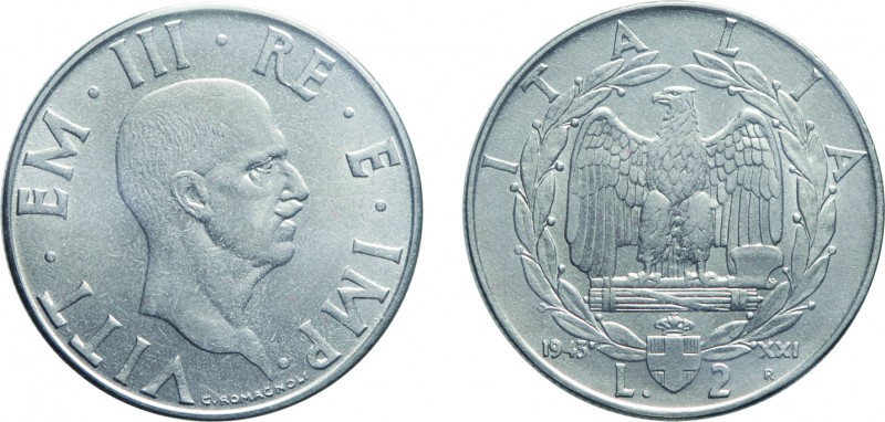 SAVOIA. VITTORIO EMANUELE III (1900-1946). 2 LIRE 1943
Acmonital, chiusa e sigi...