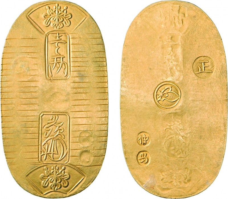 ZECCHE ESTERE. GIAPPONE. PERIODO EDO. ANSEI KOBAN (1859)
Oro, 9 gr, 56x30 mm, q...