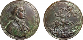 MEDAGLIE ITALIANE. GIAN GALEAZZO TROTTI (1599-1670). OPUS: VISMARA
Fusione in bronzo, 191,51 gr, 86 mm. Foro (coevo?) otturato, bella fattura. Molto ...