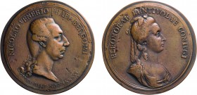 MEDAGLIE ITALIANE. NICOLO VENERIO E ELEONORA BENTIVOGLIO (1786)
Coppia di medaglie in bronzo. Una è la prova della medaglia coniata.
Fusione in bron...