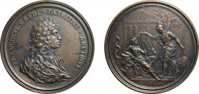 MEDAGLIE ITALIANE. FRANCESCO REDI (1626-1696). OPUS: SOLDANI
Fusione in bronzo, 168,54 gr, 87 mm. Ottima fattura, in particolare al rovescio.
D: Bus...