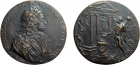 MEDAGLIE. GUGLIELMO DI VILLIERS (1682-1721). OPUS: SOLDANI 
Fusione in bronzo, 134,50 gr, 74 mm. Alcuni difetti di produzione lungo il bordo.
D: Bus...
