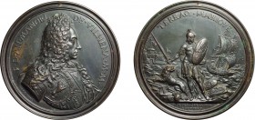 MEDAGLIE ITALIANE. ANTONIO MANUEL DE VILHENA (1663-1736). OPUS: SOLDANI
Fusione in bronzo, 199,56 gr, 96 mm. Foro portativo d'epoca perpendicolare al...