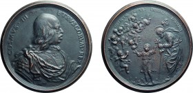 MEDAGLIE ITALIANE. COSIMO III DE MEDICI (1670-1723). OPUS: G. FORTINI
Fusione in bronzo, 167,04 gr, 83 mm. 
D: Busto corazzato a destra, mantello or...