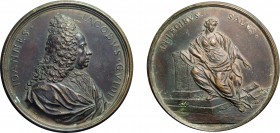 MEDAGLIE ITALIANE. GIOVANNI GIACOMO GUIDI (1686-1761). OPUS: A. SELVI
Fusione in bronzo, 192,57 gr, 88,5 mm.
D: Busto a destra con lunga parrucca ri...