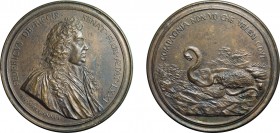 MEDAGLIE ITALIANE. FEDERICO DE RICCI (1664-1750). OPUS: A. SELVI
Fusione in bronzo, 235,22 gr, 92 mm. Di alta qualità, ottima fusione.
D: Busto a de...