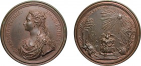 MEDAGLIE ITALIANE. MARIA TERESA D'AUSTRIA (1717-1780). OPUS: A. SELVI
Fusione in bronzo, 158,30 gr, 86 mm. Di ottima qualità e fattura. Molto rara.
...