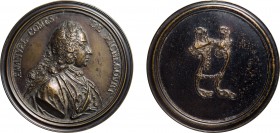 MEDAGLIE ITALIANE. EMMANUEL DE NAY, CONTE DI RICHECOURT (1697-1768). OPUS: L. M. WEBER
Fusione in bronzo, 210,32 gr, 83 mm. Buona qualità, difetto di...