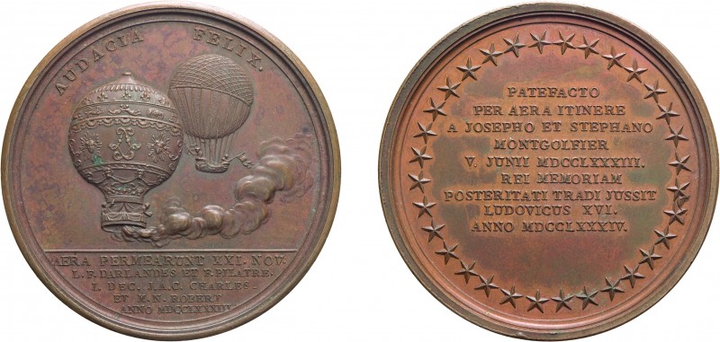 MEDAGLIE ESTERE. FRANCIA. LUIGI XIV (1774-1793). MEDAGLIA 1784 Primi voli in mon...