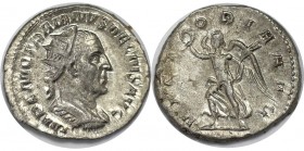 Römische Münzen, MÜNZEN DER RÖMISCHEN KAISERZEIT. ROM. TRAJANUS DECIUS. Antoninianus 249-251 n. Chr. Silber. 4.47 g. RIC 29c. Stempelglanz