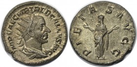 Römische Münzen, MÜNZEN DER RÖMISCHEN KAISERZEIT. ROM. TREBONIANUS GALLUS. Antoninianus 252 n. Chr. Silber. 3.69 g. RIC 72. Stempelglanz. Feine Patina...