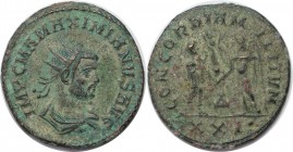 Römische Münzen, MÜNZEN DER RÖMISCHEN KAISERZEIT. Maximianus Herculius, 286-310 n.Chr. Antoninianus. Vs.: Büste mit Strahlenkrone r. Rs.: Victoria von...