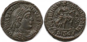 Römische Münzen, MÜNZEN DER RÖMISCHEN KAISERZEIT. Valentinianus I. (364-375 n. Chr). AE. Vs.: DN VALENTINIANVS PF AVG, Drapierte, kürassierte Büste mi...