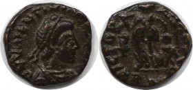 Römische Münzen, MÜNZEN DER RÖMISCHEN KAISERZEIT. Valentinianus I. (364-375 n. Chr). Kleinbronze (1,03 g). Vs.: DN VALENTINIA...??, Drapierte, kürassi...