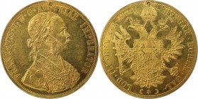 RDR – Habsburg – Österreich, KAISERREICH ÖSTERREICH. Franz Joseph I. (1848-1916). 4 Dukaten 1889, Wien. Gold. 13,97 g. 39 mm. Friedberg 487. Herinek 4...