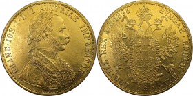 RDR – Habsburg – Österreich, KAISERREICH ÖSTERREICH. Franz Joseph I. (1848-1916). 4 Dukaten 1895, Wien. Gold. 13,89 g. Fr: 487, Herinek: 50, Jaeger 34...