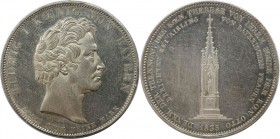 Altdeutsche Münzen und Medaillen, BAYERN / BAVARIA. Ludwig I (1825-1848). Geschichtstaler 1835, Denkmal bei Aibling. Silber. AKS 134. Vorzüglich, Einf...