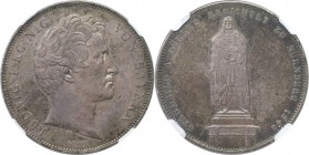 Altdeutsche Münzen und Medaillen, BAYERN / BAVARIA. Ludwig I. (1825-1848). Geschichtsdoppeltaler 1840, Dürerstandbild. Silber. AKS 101. NGC MS-61