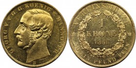 Altdeutsche Münzen und Medaillen, BRAUNSCHWEIG - CALENBERG - HANNOVER. Georg V. (1851-1866). 1 Krone 1866 B, Hannover. Gold. 11.10 g. KM 232. Vorzügli...