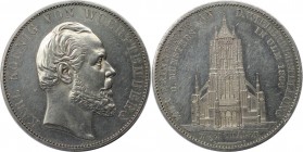 Altdeutsche Münzen und Medaillen, WÜRTTEMBERG. Karl (1864-1891). Vereinsdoppeltaler 1869, Ulmer Münster. Silber. 33,17 g. AKS 131, Jaeger 87, Klein/Ra...