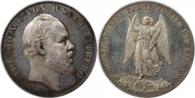Altdeutsche Münzen und Medaillen, WÜRTTEMBERG. Karl (1864-1891). Siegestaler 1871, zum Sieg über Frankreich. Silber. AKS 132. Stempelglanz
